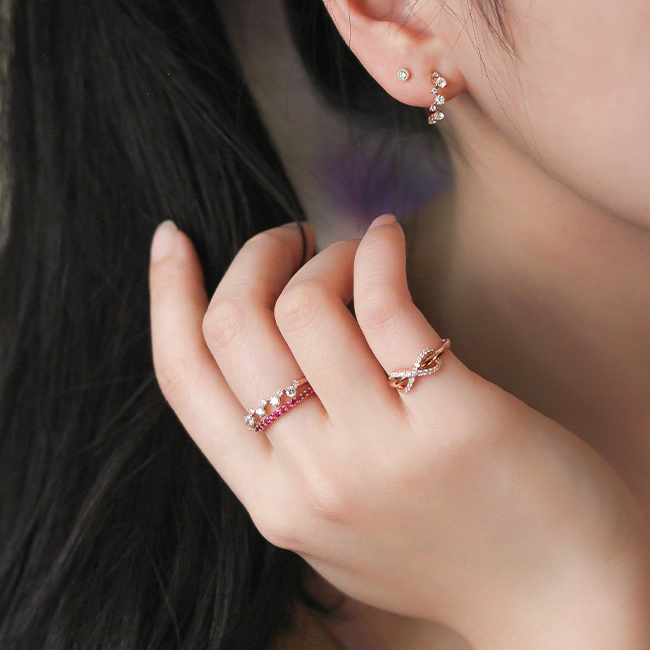 Happy diamond hoops